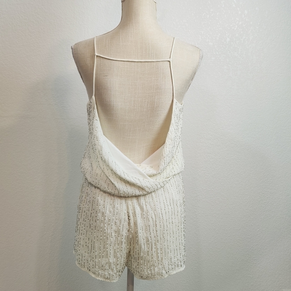 Lulu's From This Day Forward Ivory Beaded Romper Size: S - Picture 9 of 15